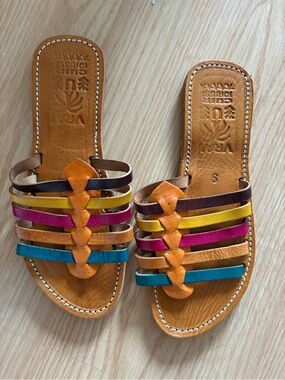 Brand new sandals Multicolor Leather Slide Sandals - Strappy Casual